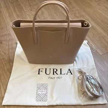 FURLA 베이지 가죽 핸드백 2way