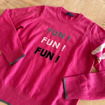23구 FUN 자수 핑크 니트 스웨터 II