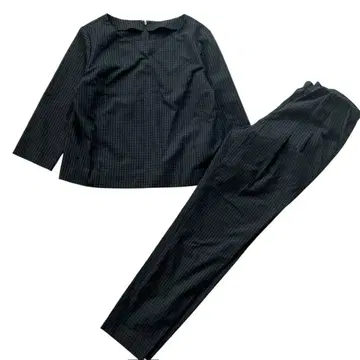 칼리테 팬츠 셋업 체크 그린 M 스트레치 풀오버