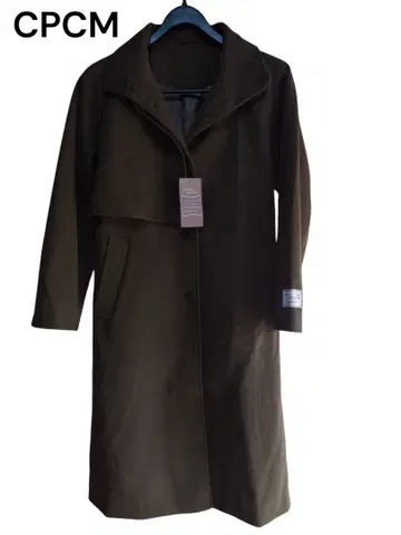 CPCM 미사용 택 포함 올리브 그린 롱 코트