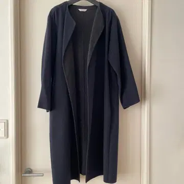 PLST 네이비&다크 그레이 배색 롱 코트