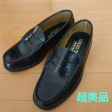 HARUTA 블랙 로퍼 가죽