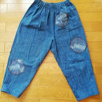 빙고 카스리 카스리라 데님 블루 와이드 팬츠 M~L