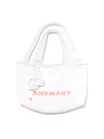 Milky pile tote bag with chouchou white