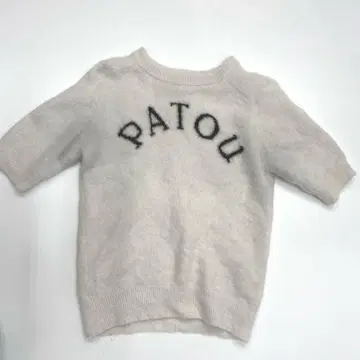 PATOU 파투 로고 알파카 반팔 니트 스웨터