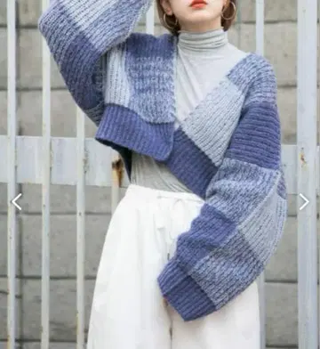 KBF BIG 체크 숏 가디건 퍼플 믹스