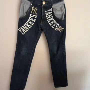 Yankees 로고 프린트 데님 팬츠