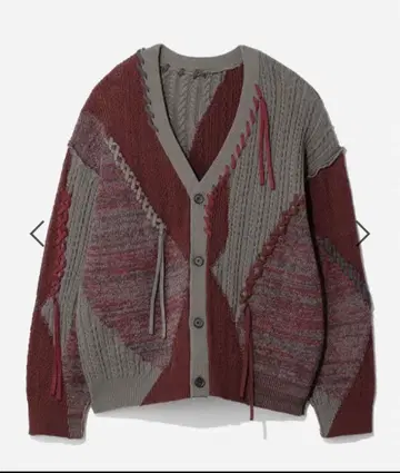 스티치 절개 니트 가디건(HARE)