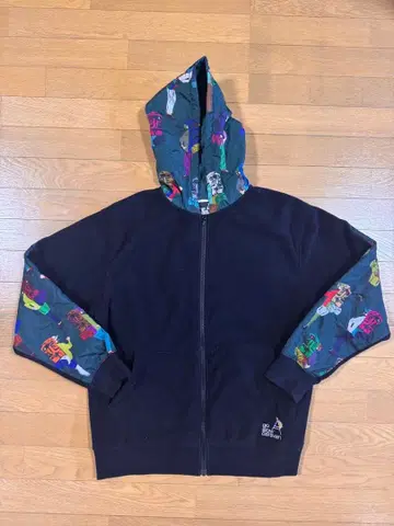 go slow caravan 컬러풀 캐릭터 패턴 후드티 등산가