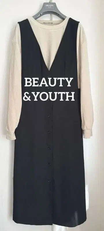새상품급 BEAUTY&YOUTH 블랙 오버롤 스커트 스커트 S