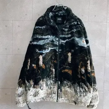 자라 ZARA 올 패턴 말 두툼한 보아 플리스 자켓 XL