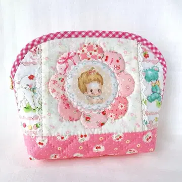 헬로 베이비*패치워크 파우치 대*드레스덴 핑크
