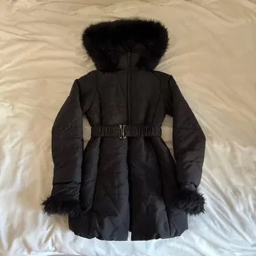 GRL 퍼 다운 자켓 후드 부착 블랙