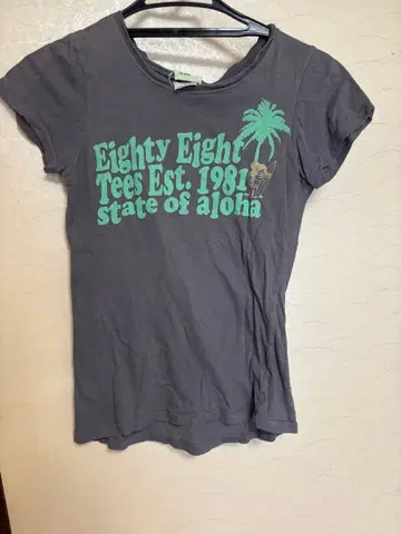 Yaya 그레이 반팔 T셔츠 프린트 하와이 한정판 레어 88티즈