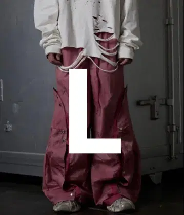 [ GRANCY ] 버튼 레이어드 디자인 나일론 팬츠 L