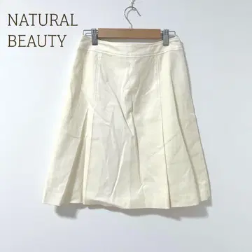 내추럴 뷰티 플레어 스커트 M 무릎 기장 오피스 면 혼방 캐주얼