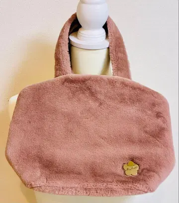 마리콴트 퍼 토트백 핑크 베이지