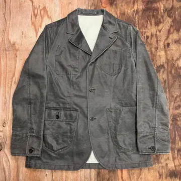 90s ABAHOUSE 코팅 워크 자켓 그레이 프렌치 워크