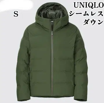 유니클로 심리스 다운 후드티 S 사이즈