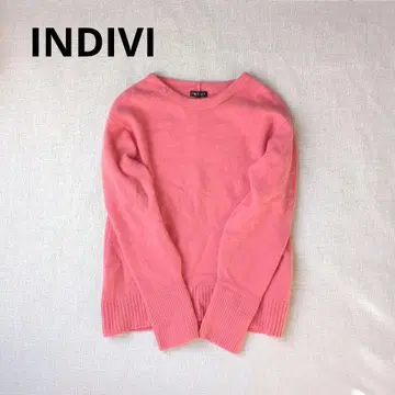 INDIVI 인디비 니트 스웨터 캐시미어 울 워셔블 핑크
