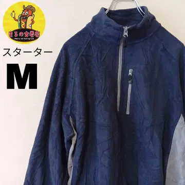 USA 구제 의류 스타터 하프 지퍼 맨투맨 M 네이비 그레이