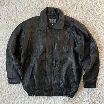 80s 90s USA 구제 의류 패치워크 천연 가죽 가죽 자켓 XL 블랙