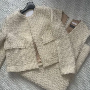 미사용! LINTON 투모로우랜드 트위드 세레모니 수트 36