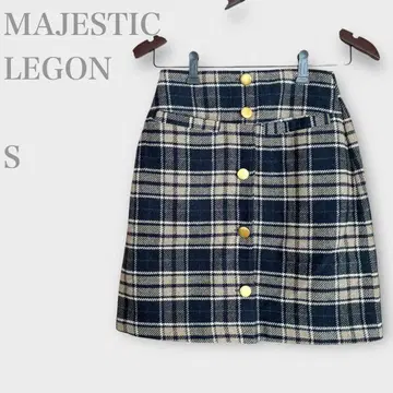 마제스틱 레곤 체크 무늬 미니 스커트 네이비 S 가을/겨울