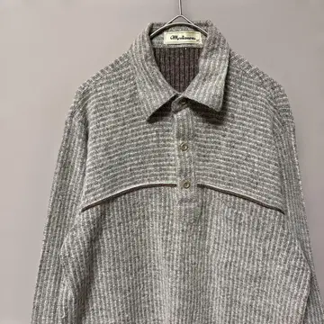 Montanewe 스트라이프 기모 피케 셔츠 (M) 브라운 따뜻한