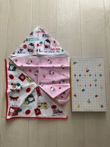 [미사용] 레트로 산리오 헬로키티 손수건 3개