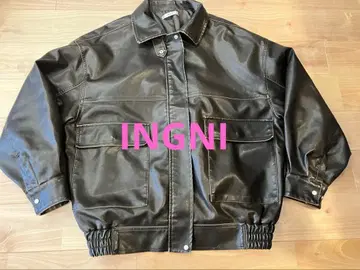 INGNI 브라운 합성 피혁 자켓