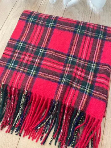 15일까지 그린 라벨 릴랙싱 빨간색 체크 스톨