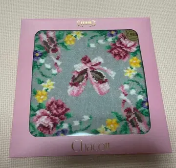 Chacott 발레 슈즈 꽃무늬 손수건 테두리 블루