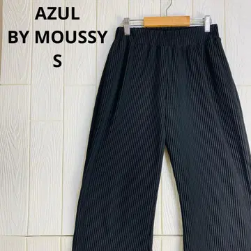 AZUL BY MOUSSY 블랙 와이드 팬츠 30cm 허리밴딩 S 사이즈