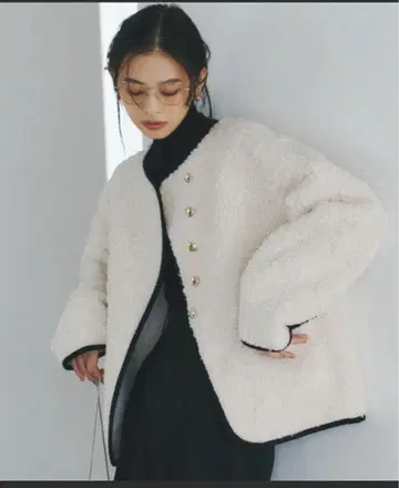 Anuans ECOPEL 파이핑 보아 자켓 사이즈 2