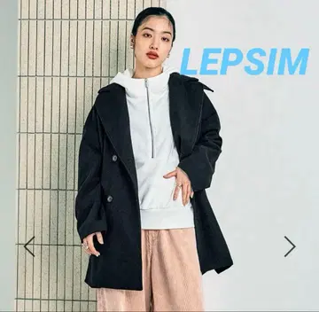 LEPSIM 울 라이크 더블 코트 블랙