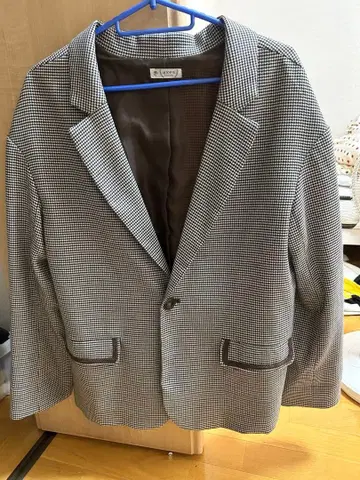 미사용 택 없음 axes femme 하운드투스 체크 패턴 자켓 M 사이즈