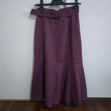 프로포션 바디 드레싱 플레어 스커트 벨트 포함 퍼플