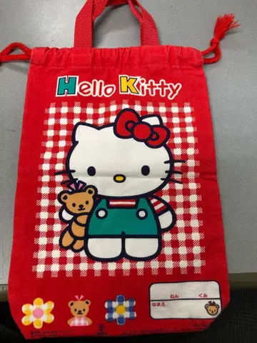 헬로키티 복조리 빨간색 체크 무늬