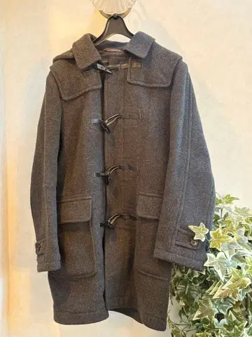 더플 코트 다크 그레이 울 혼방