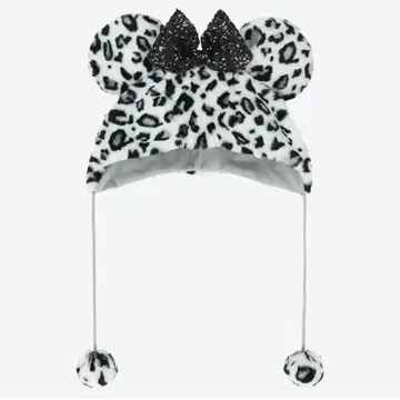 화이트 레오파드 무늬 미니 팬 캡 디즈니
