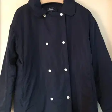 [ 택 포함 미사용 새상품 ] 네이비 더블 버튼 충전솜 코트