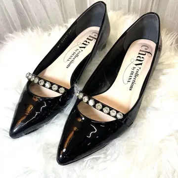 chay x DIANA 다이애나 비쥬 플랫슈즈 블랙 에나멜 24