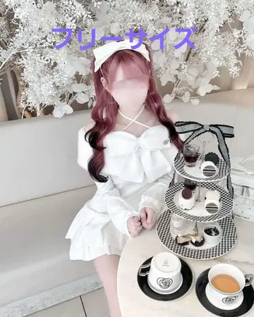 미셸 마카롱 허니 뮤우 빅 리본 크로스 오프숄더 원피스 프리 사이즈