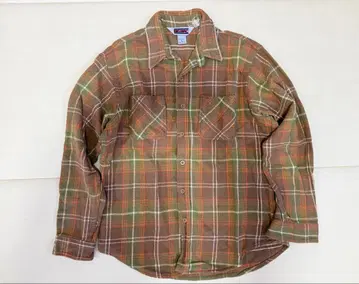BIG MAC 80년대 미국제 브라운 계열 체크 플란넬 셔츠