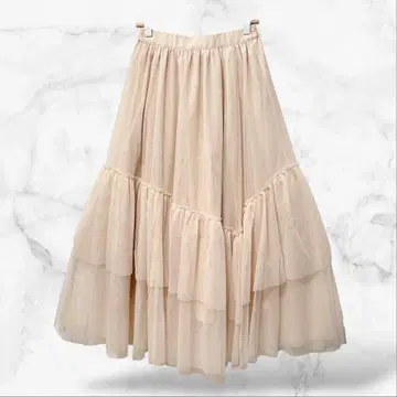 [피치 존] 튤 캉캉 스커트(O) 플레어 롱 고급스러운 깔끔한 아래