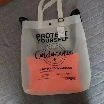 Condomania 토트백 투명/오렌지