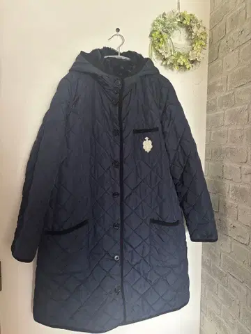 펠리시모 보아 안감 따뜻한 퀼팅 코트