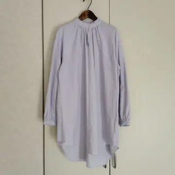phlannel 연보라 긴팔 스탠드 카라 셔츠 튜닉