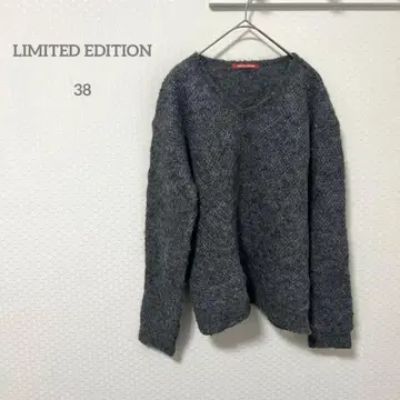 리미티드 에디션 알파카 혼방 라메 그레이 긴팔 스웨터 M 상당